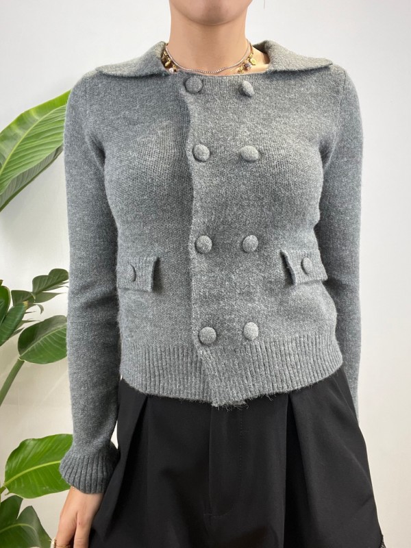 CARDIGAN DOPPIO PETTO GRIGIO