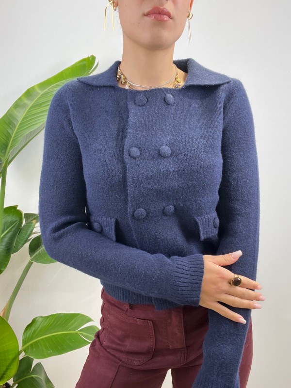 CARDIGAN DOPPIO PETTO BLU