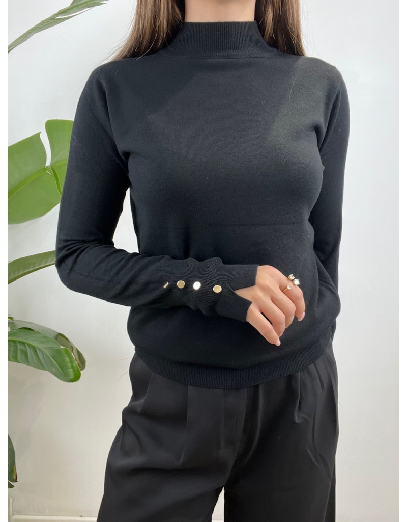 PULL MEZZO COLLO NERO