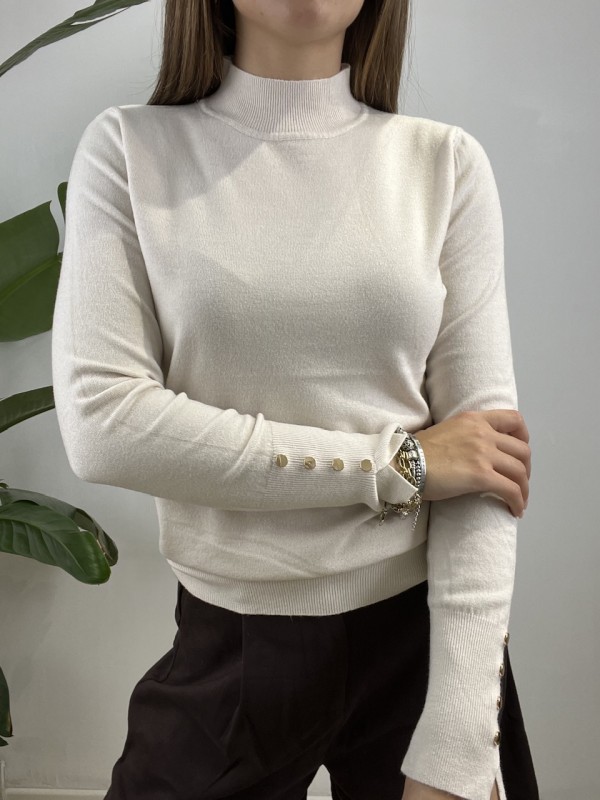 PULL MEZZO COLLO BEIGE