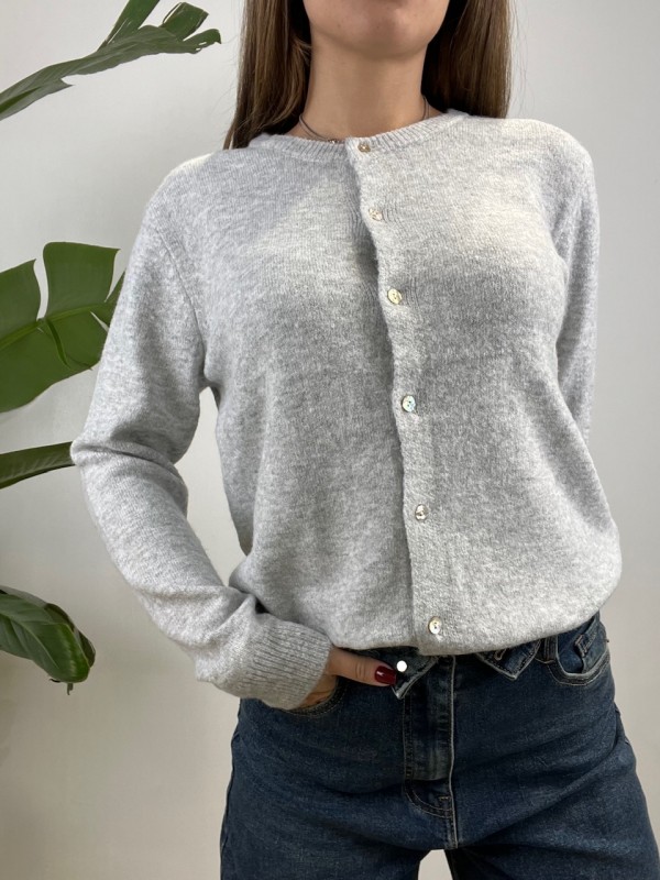 CARDIGAN MONICA GRIGIO CHIARO
