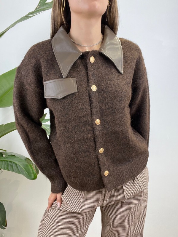 PULLOVER POLO NOEL MARRONE