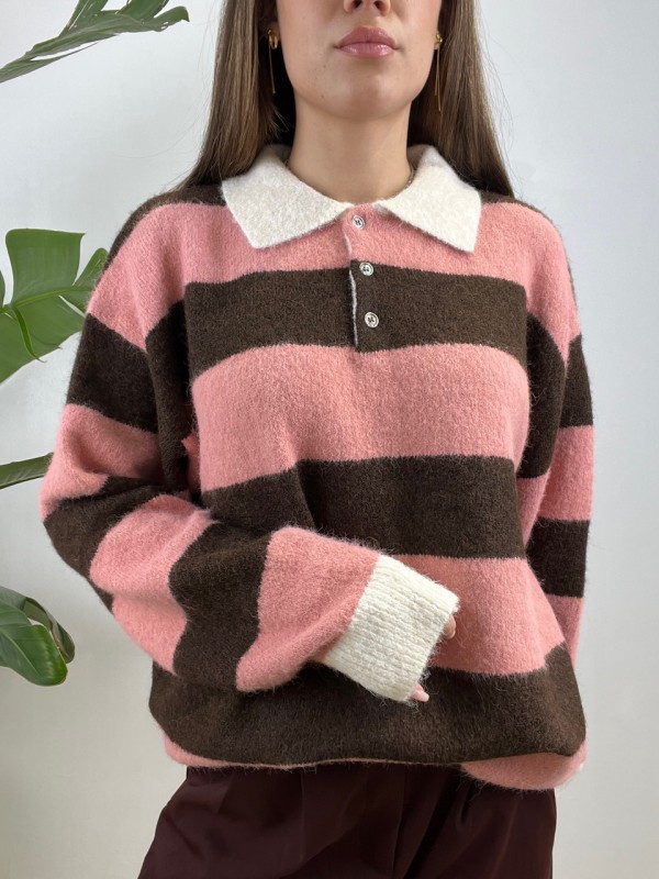 PULLOVER POLO SALY ROSA