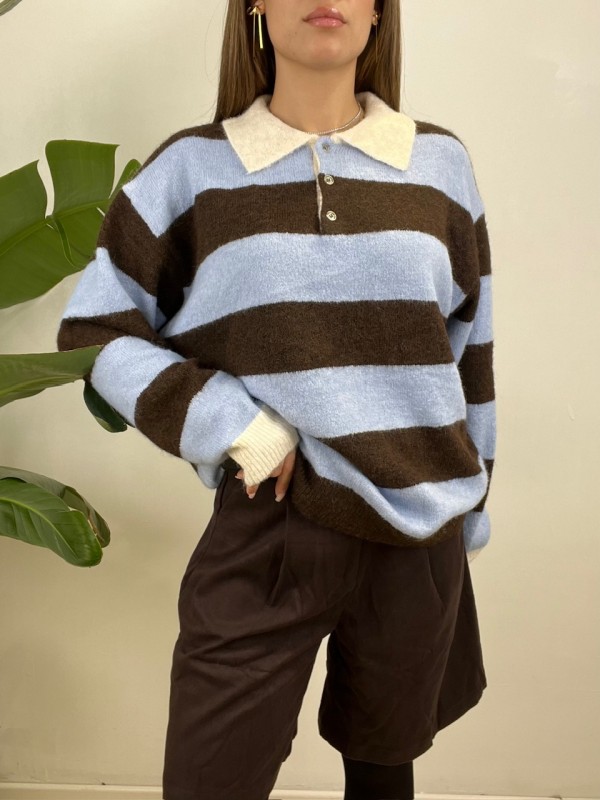 PULLOVER POLO SALY AZZURRO