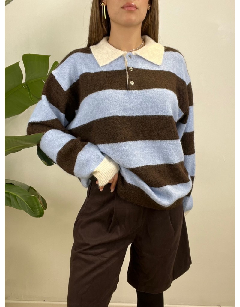 PULLOVER POLO SALY AZZURRO