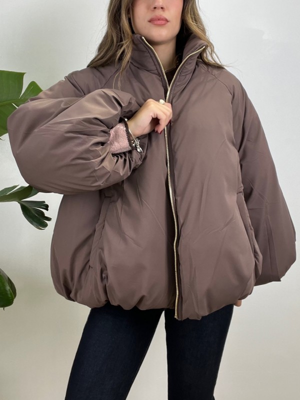 GIUBBOTTO PLAID MARRONE