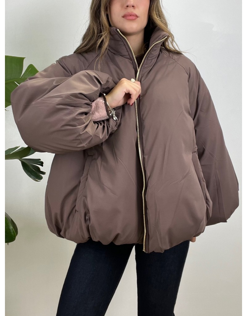 GIUBBOTTO PLAID MARRONE