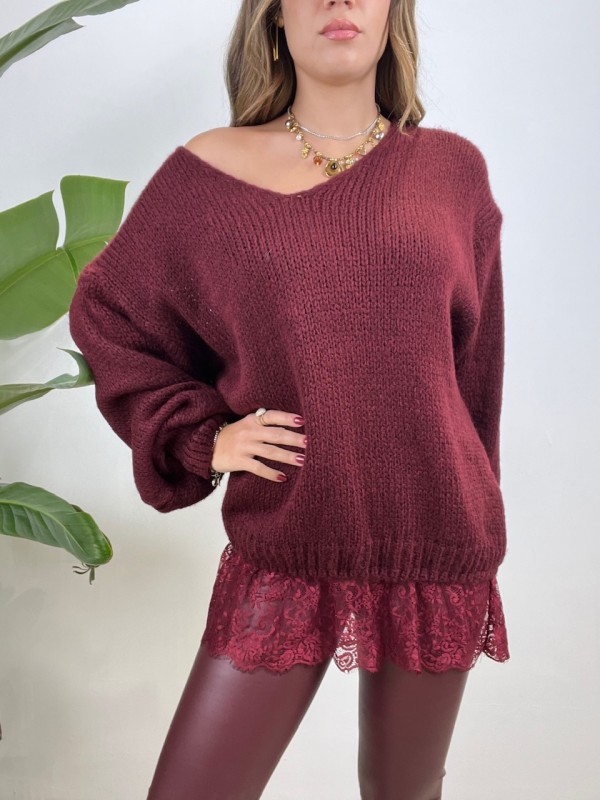 MAXI PULL CLOE BORDEAUX