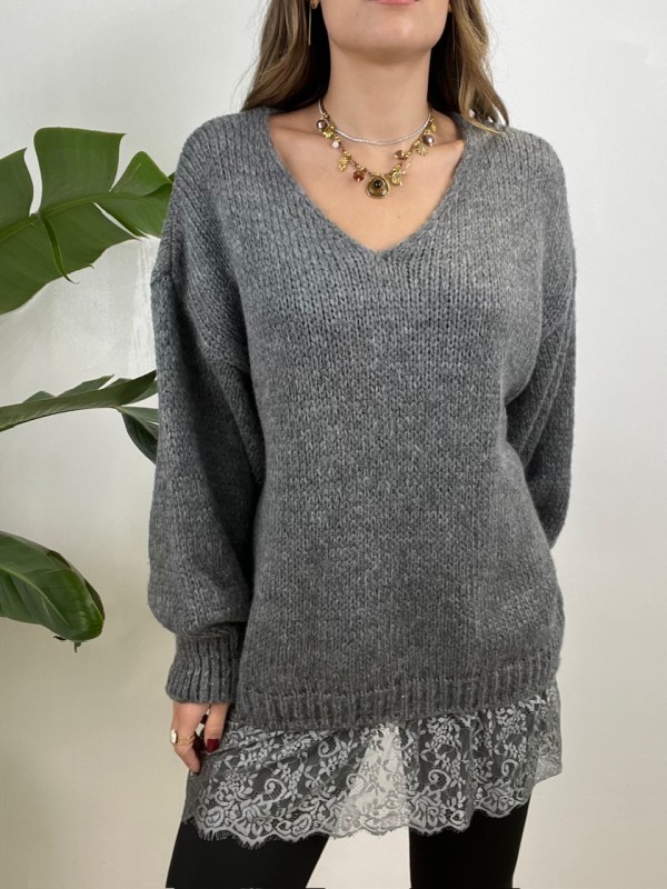 MAXI PULL CLOE GRIGIO