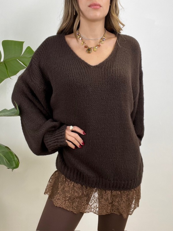 MAXI PULL CLOE MARRONE