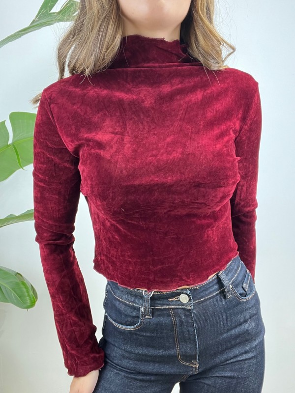 MAGLIA VELLUTO KRIS BORDEAUX