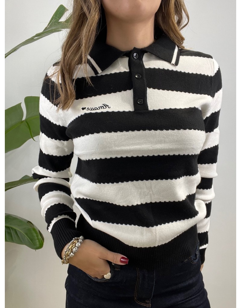 PULL POLO AMOUR NERO BIANCO