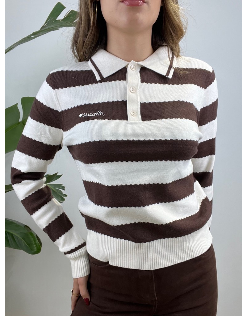 PULL POLO AMOUR BIANCO MARRONE