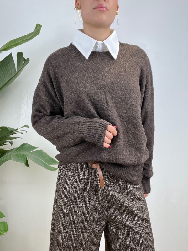 PULLOVER SIMPLY MELANIA MARRONE