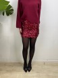 MINIGONNA PAILLETTES BORDEAUX