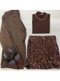 MINIGONNA PAILLETTES MARRONE