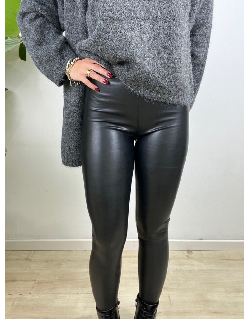 LEGGINGS ECOPELLE NERO