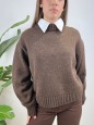 PULLOVER LUMINA SEMPLICE MARRONE