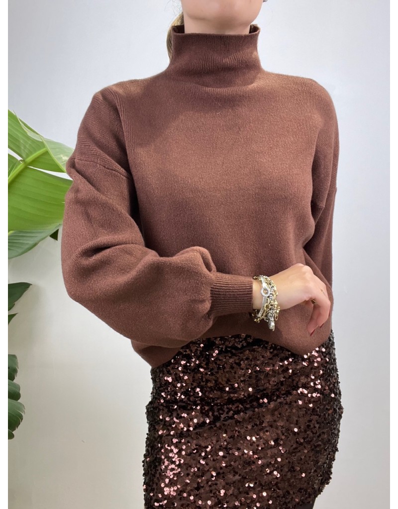 PULLOVER SOLAN MARRONE