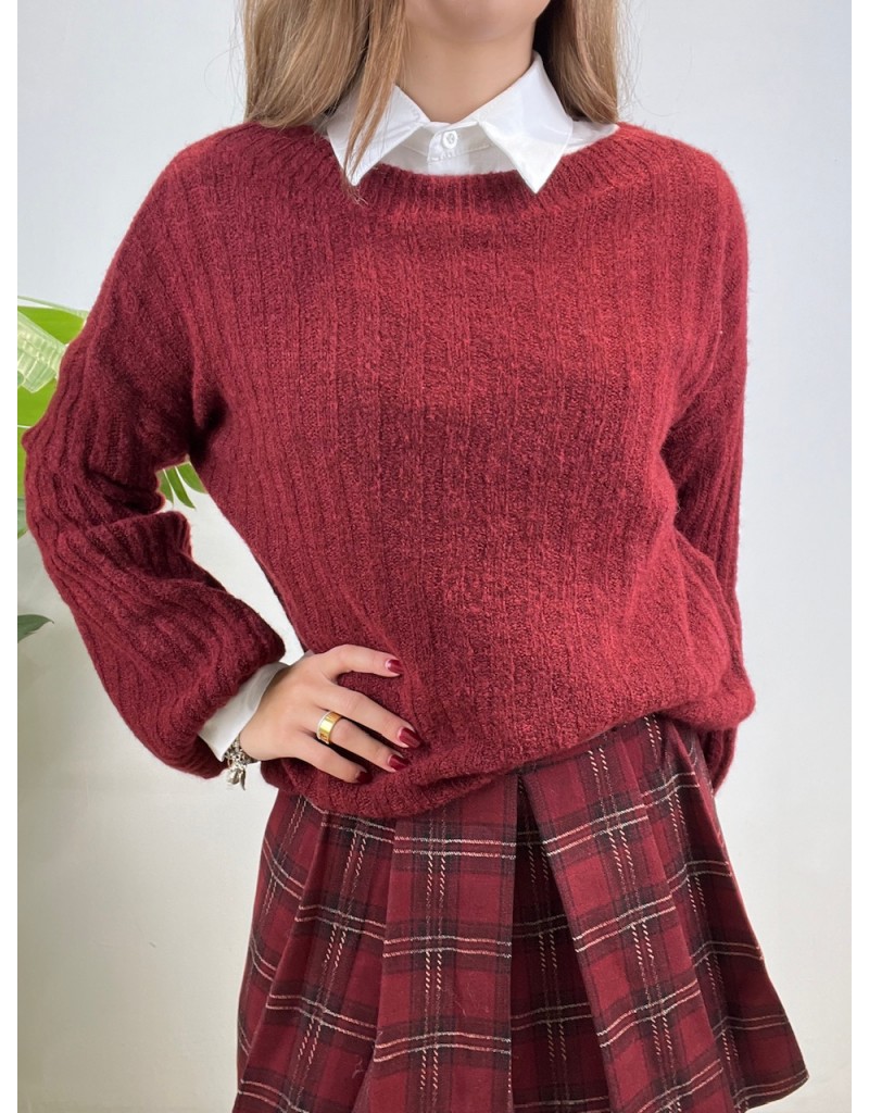 PULLOVER SERENA BORDEAUX
