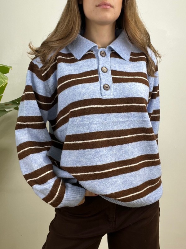 PULLOVER POLO FABIANA AZZURRO