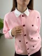 CARDIGAN CUORICINI ROSA