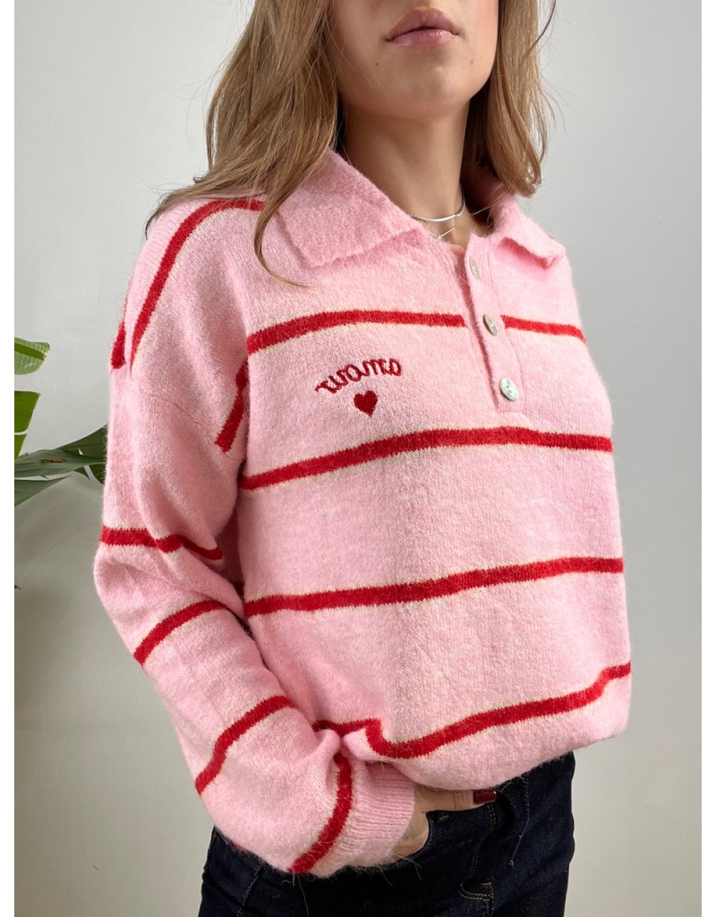 PULLOVER POLO CARMELA ROSA