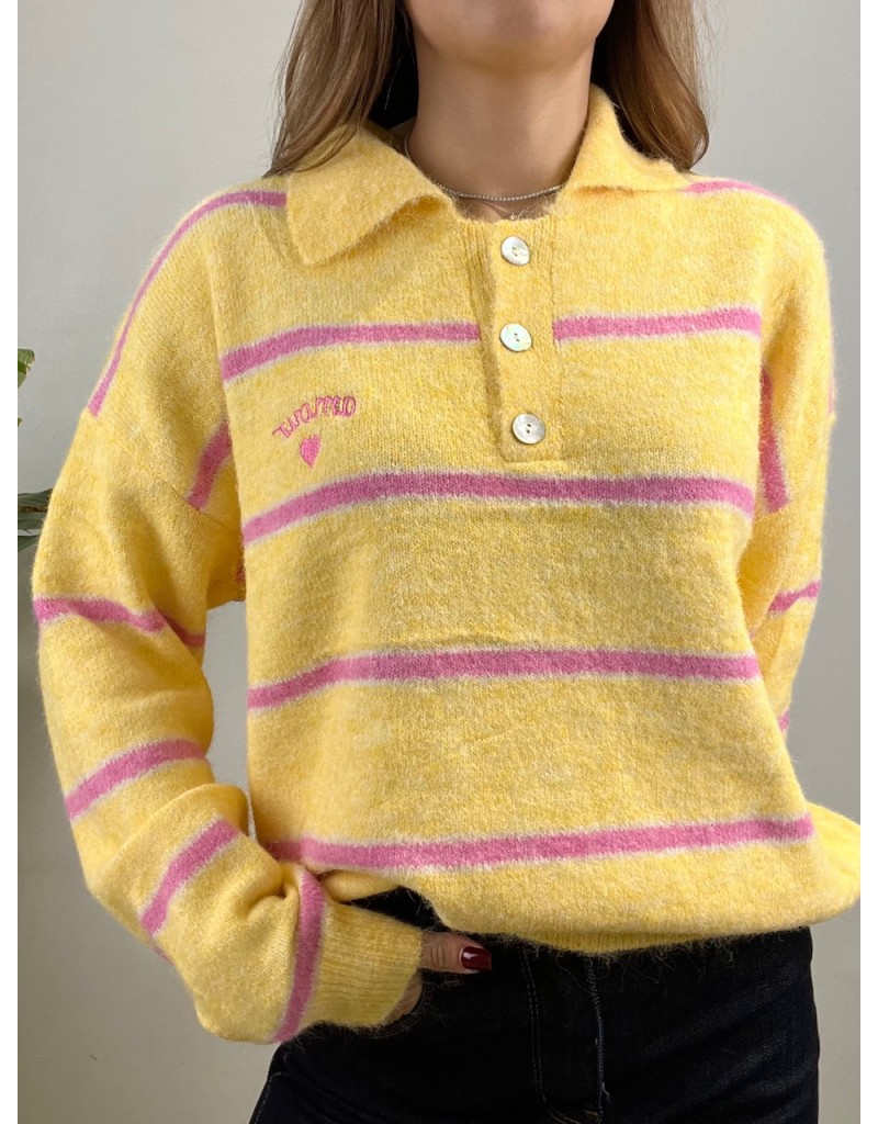 PULLOVER POLO CARMELA GIALLA