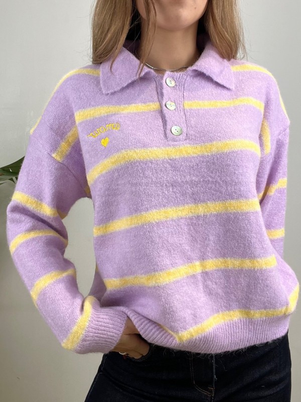 PULLOVER POLO CARMELA LILLA