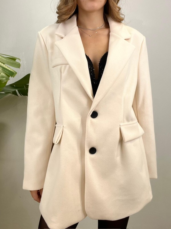 CAPPOTTO BLAZER SEMPLICE PANNA