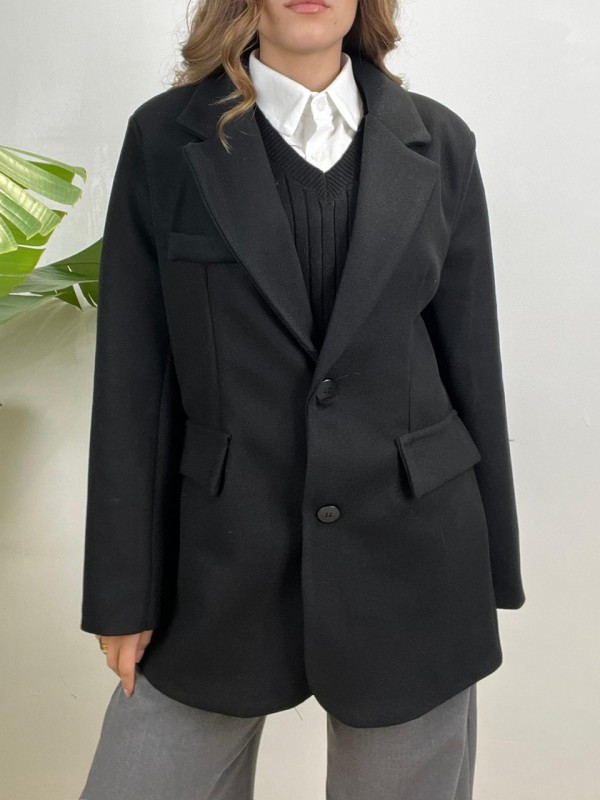 CAPPOTTO BLAZER SEMPLICE NERO