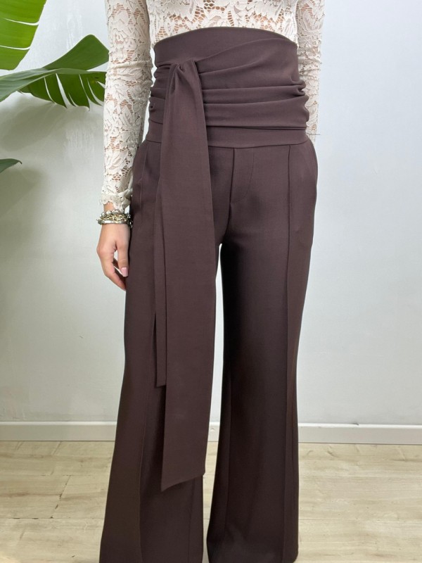 PANTALONI JEMMA MARRONE