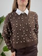 PULLOVER PERLINE LUMINA MARRONE