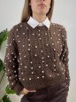 PULLOVER PERLINE LUMINA MARRONE