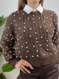 PULLOVER PERLINE LUMINA MARRONE