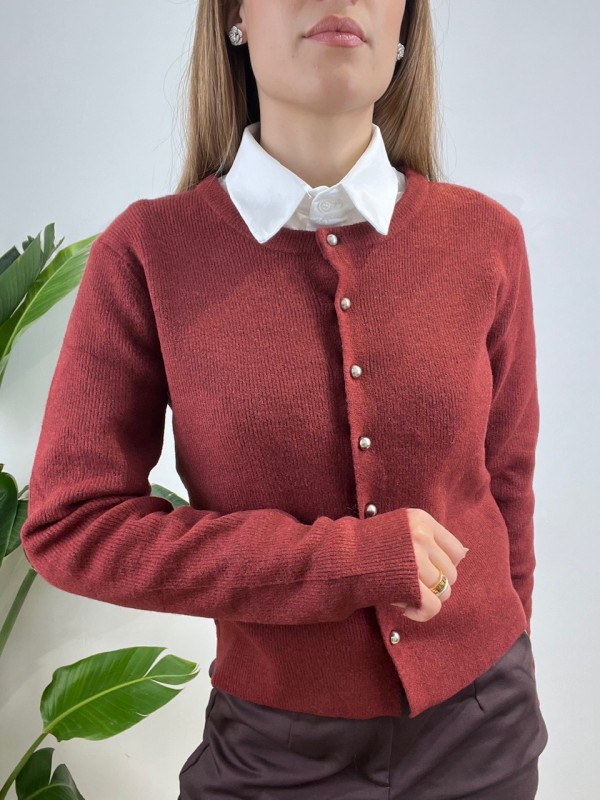 CARDIGAN SIMPLY LUMINA BORDEAUX