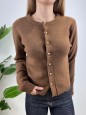 CARDIGAN SIMPLY LUMINA MARRONE