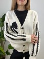 CARDIGAN FIOCCO PIZZO BIANCO