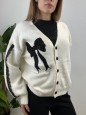 CARDIGAN FIOCCO PIZZO BIANCO