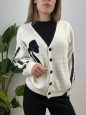 CARDIGAN FIOCCO PIZZO BIANCO