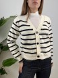 CARDIGAN BOLY RIGHE PANNA