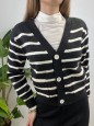 CARDIGAN BOLY RIGHE NERO