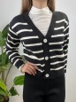 CARDIGAN BOLY RIGHE NERO