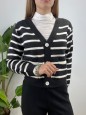 CARDIGAN BOLY RIGHE NERO