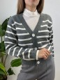 CARDIGAN BOLY RIGHE GRIGIO