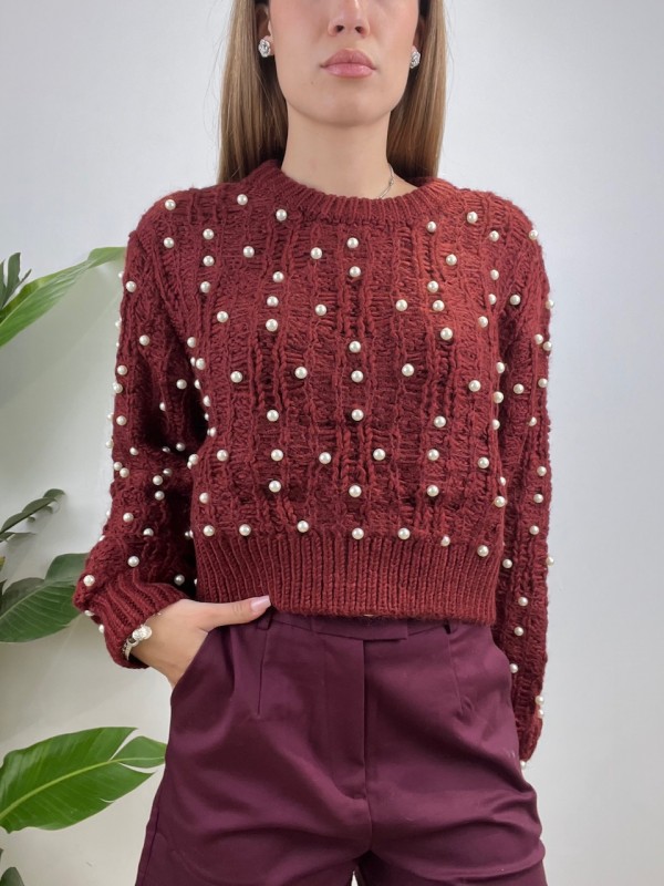 PULLOVER PERLINE LUMINA BORDEAUX