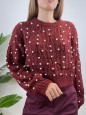 PULLOVER PERLINE LUMINA BORDEAUX