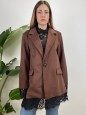 CAPPOTTO BLAZER CON PIZZO MARRONE