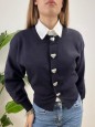 CARDIGAN CUORI BLU
