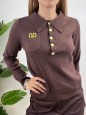 PULLOVER POLO KRIS MARRONE